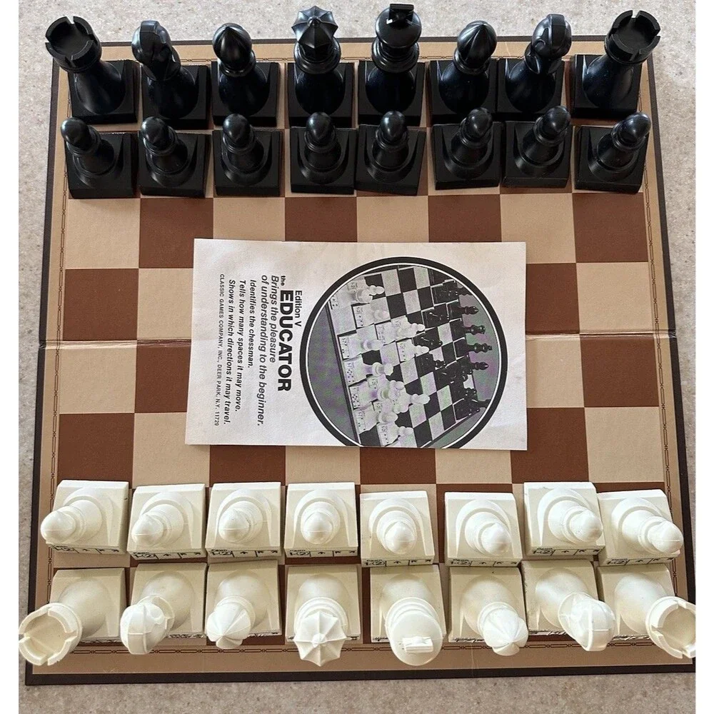 The Educator Chess Set, Classic Games, 1972 Learn To Play! Elementary School